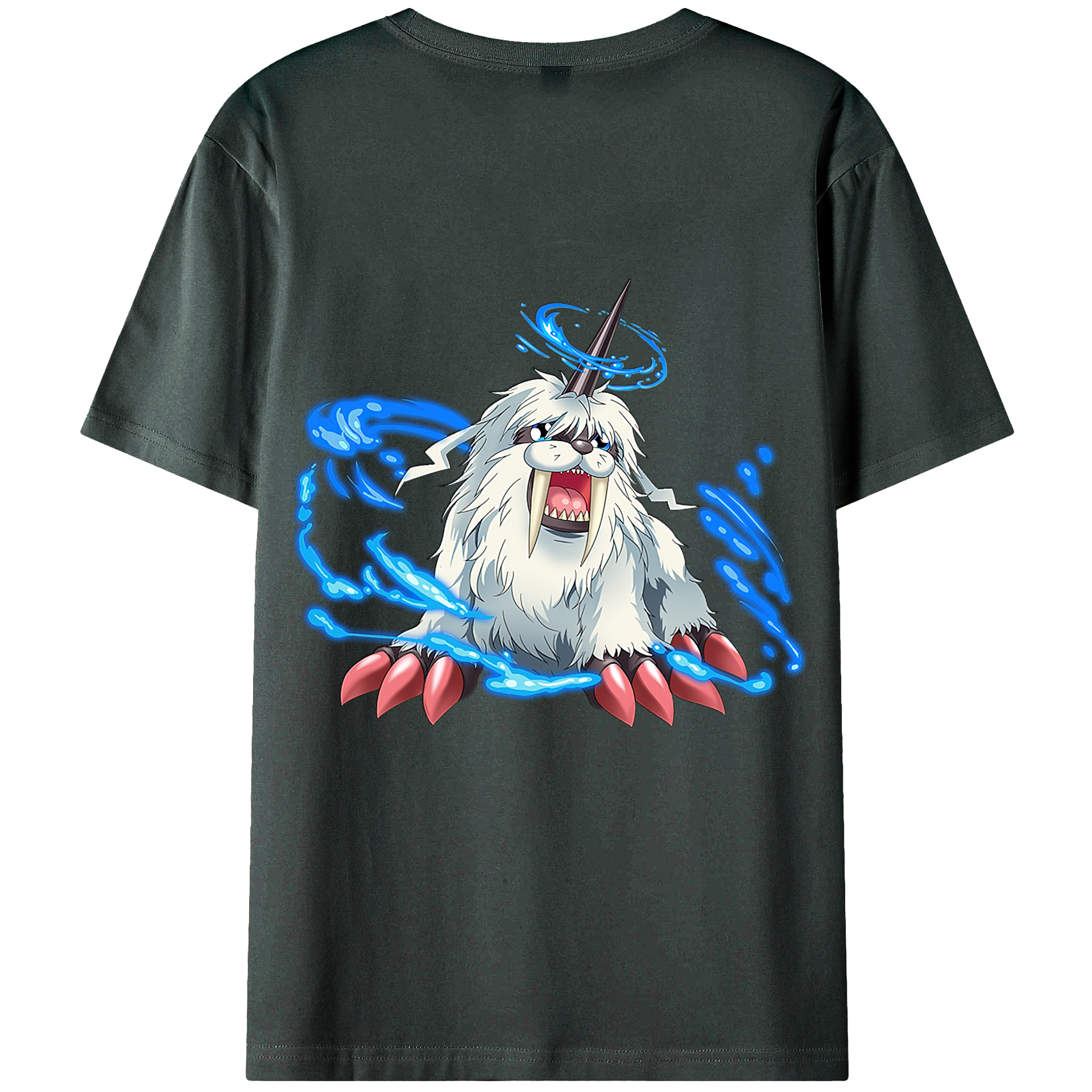（画像用） Digimon デジタルモンスター/デジモン 綿100％ メンズ半袖Tシャツ（バックプリント） 通気性